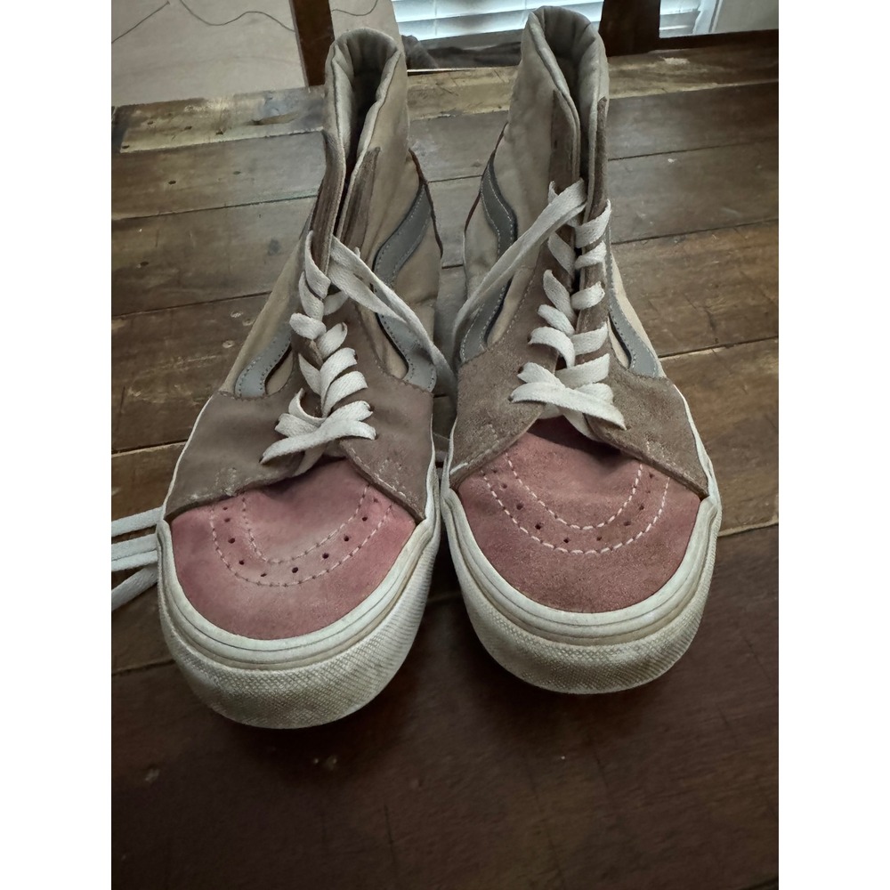 Vans Sk8-Hi Multi Pink Tan Brown Suede High Top Sneakers Womens 8.5